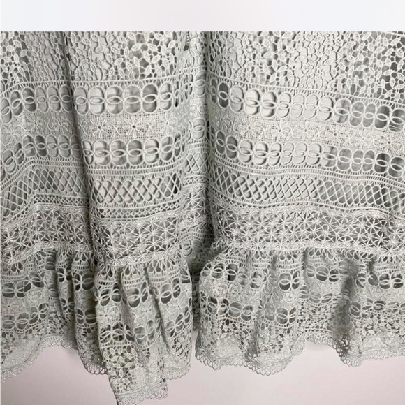 NWT! Anthropologie Silver Tiered Halter Mini Dress - Picture 7 of 10